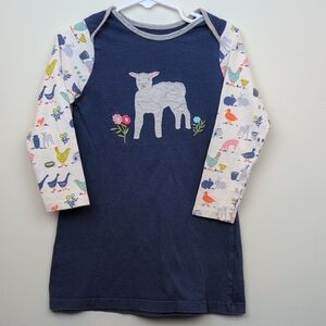 Baby Boden Navy Blue Lamb Print Long Sleeve Tee 2-3Y